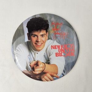 Vintage pinback button featuring Jordan Knight New Kids on the Block